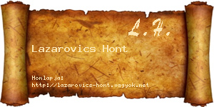 Lazarovics Hont névjegykártya